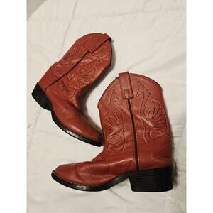 Masterson Boot Co. Red Cowboy Boot Kids Unisex 1.5 Western Cowgirl Cowboy